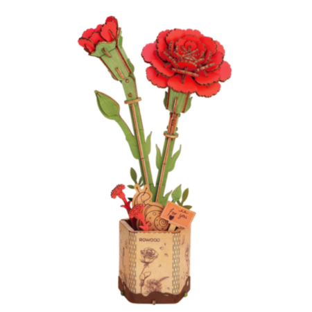 Rowood DIY Wooden Flower - Red Carnation