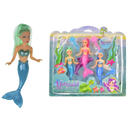 3Pc Mermaid Playset