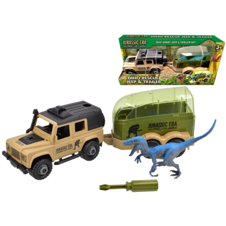 Dino Rescue Team Vehicle and Dino Box Trailer Set