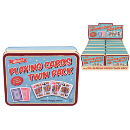 Retro Playing Cards Twin Pack in Tin Box