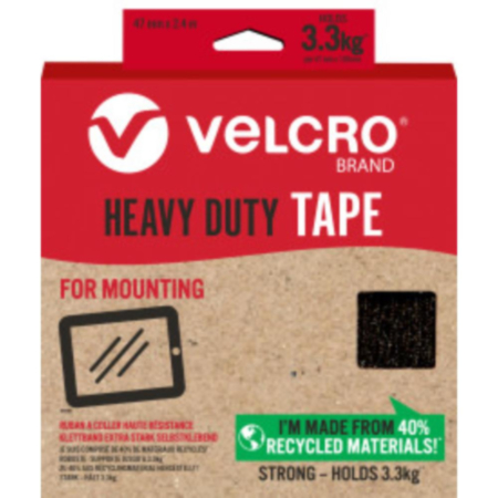 Velcro® Eco Heavy Duty Tape 47mm x 2.4m - Black