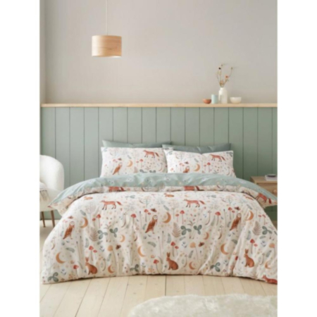 Catherine Lansfield - Enchanted Twilight Animals - Duvet Cover Set - Double - Natural Catherine Lansfield - Enchanted Twilight Animals - Duvet Cover Set - Double - Natural