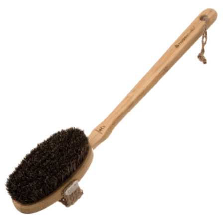 Bamboo Dry Body Brush with Detachable Long Handle