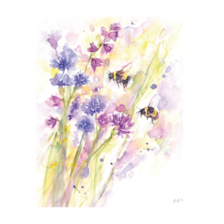 Jennifer Rose 'Bees & Wildflowers' Canvas Print (40 x 50cm)