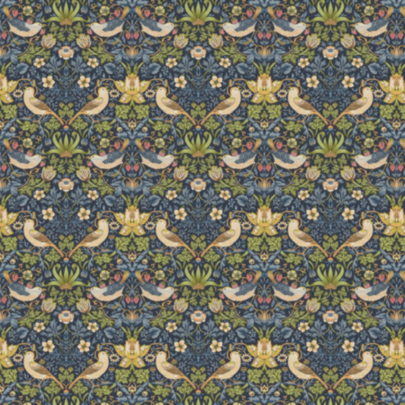 William Morris PVC Tablecloth - Strawberry Thief Navy