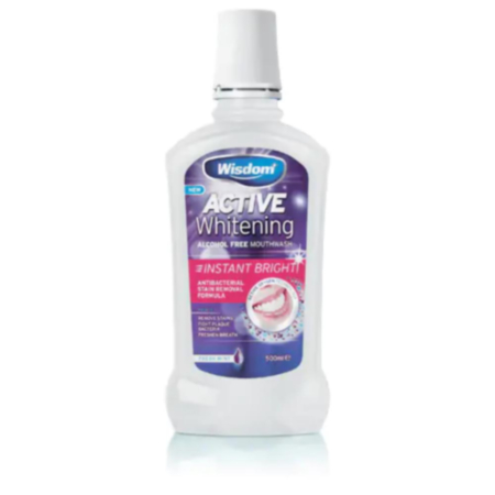 Wisdom Active Whitening Instant Bright Mouthwash 500ml
