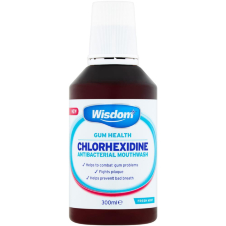 Wisdom Chlorhexidine Alcohol Mint Mouthwash 300ml