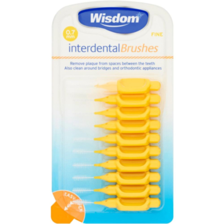 Wisdom Interdental Brush Yellow 0.7 10 pack