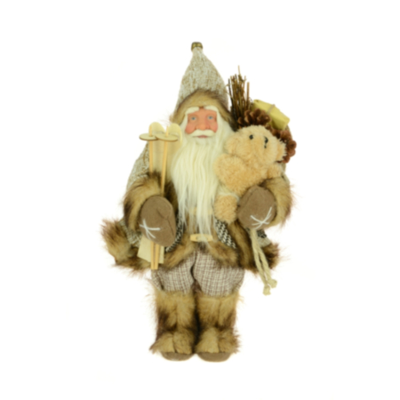 Decorative Standing Santa (30cm) - Woodland Bear