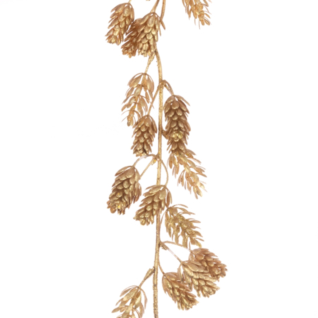 Gold Metallic Pine Cone Garland (180cm)
