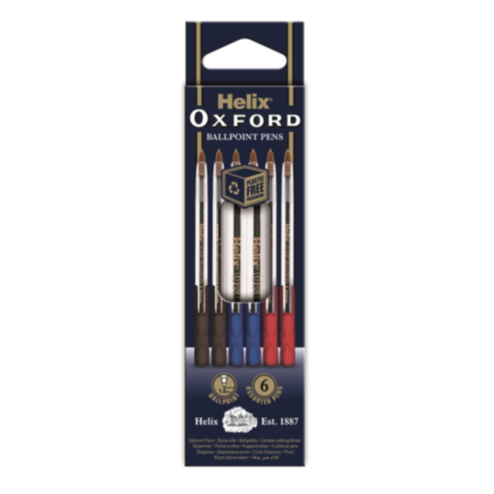 Oxford Ballpoint Pens 6 Pack Assorted