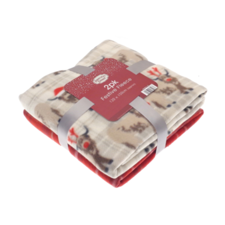 Highland Cow Fleece Throws (2 Pack)