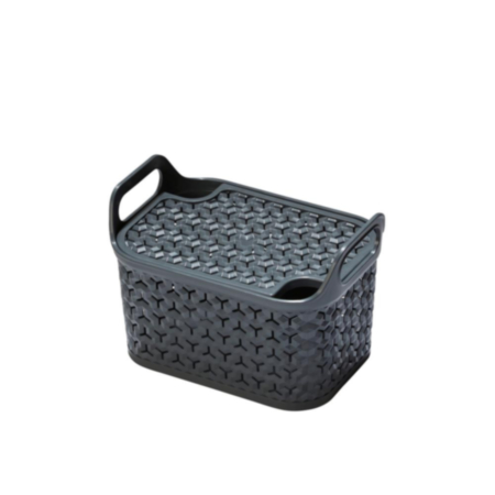 Small Urban Store Basket with Lid - 4L in Charcoal