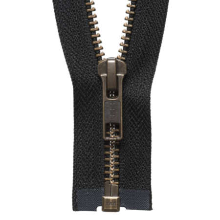 YKK Strong Metal Tooth Open End Zip - Black (66cm)