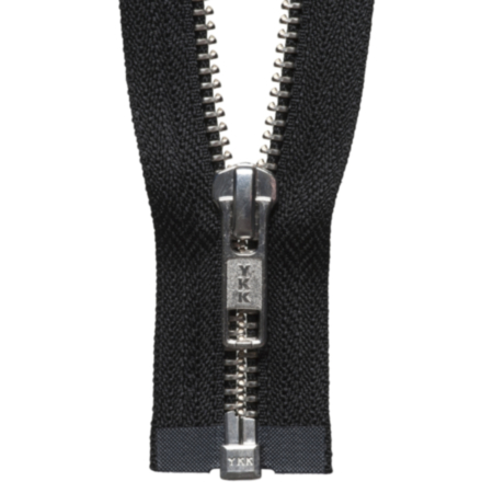 YKK Nickel Free Metal Open End Zip - Black (51cm)