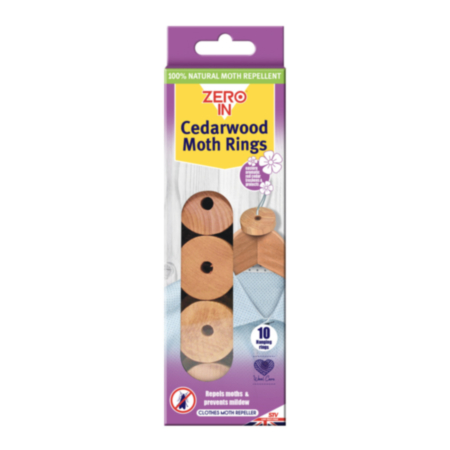 Zero In Cedarwood Moth Repeller Rings - 12 Pack