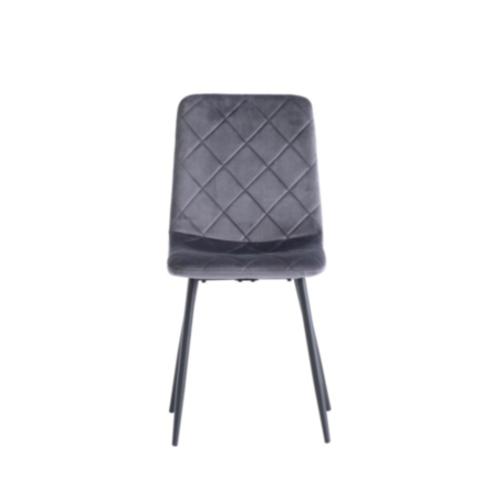 Bella Velvet Dining Chairs (Pair) - Grey Velvet 