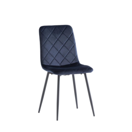 Bella Velvet Dining Chairs (Pair) - Deep Blue