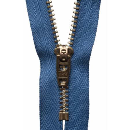 YKK Brass Jeans Zip - Slate Blue (18cm)