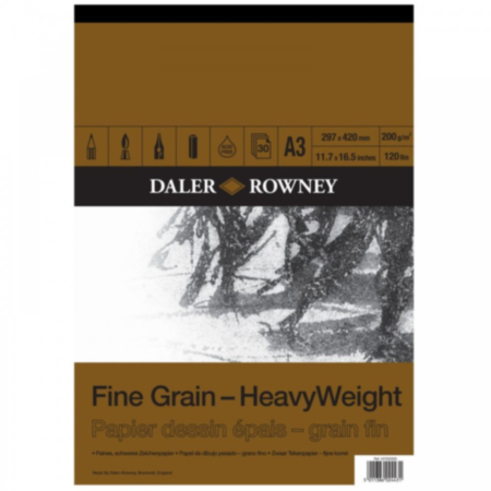 Daler-Rowney Fine Grain Heavyweight Pad A3 200g