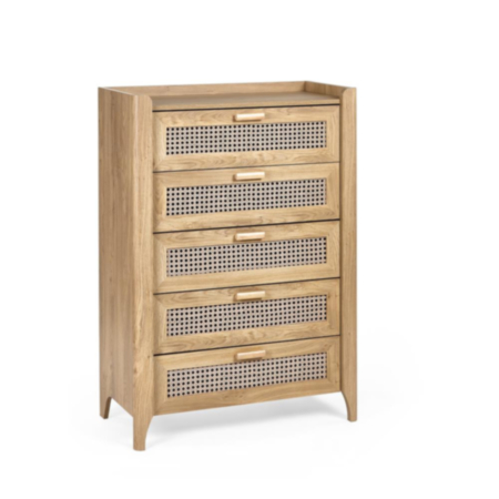 Sydney 5 Drawer Chest in Oak Finish