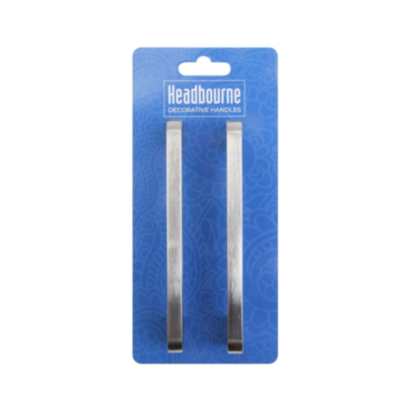 Satin Nickel Aluminium Modern Pull Handles - 128mm (2 Pack)