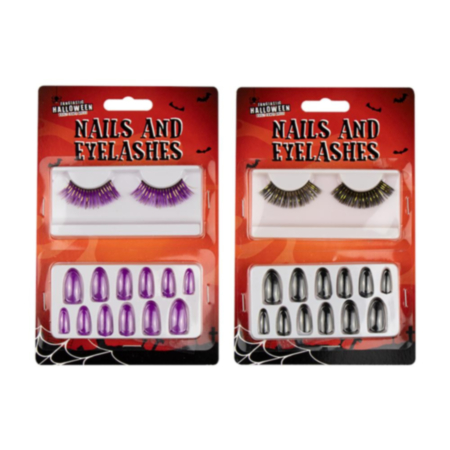 Halloween Nails and Eyelashes