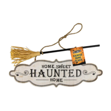 Halloween Haunted Home Plaque 40x36cm