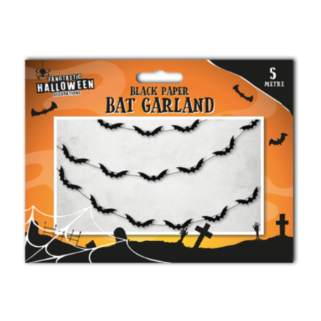 Halloween Bat Paper Garland 5m
