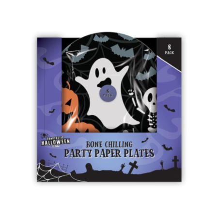 Halloween Paper Plates 22.5cm 8pk PDQ - Kids