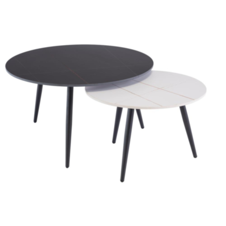 Luna Coffee Table Set - Black / White