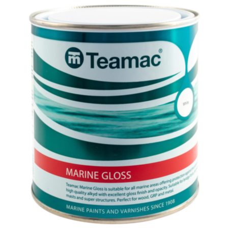 Teamac Marine Gloss Paint White 1L