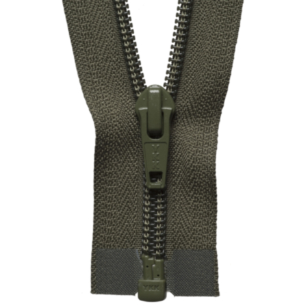 YKK Nylon Open End Zip - Khaki (41cm)
