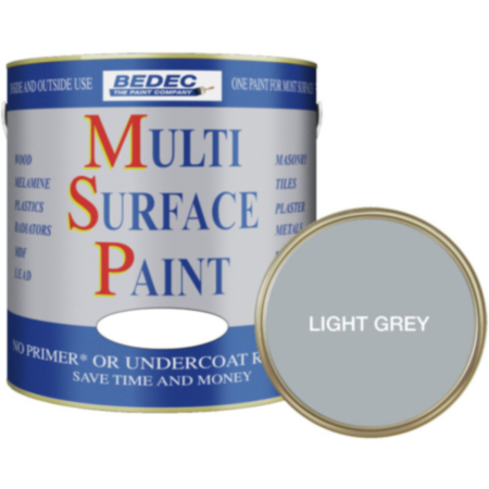 Bedec Multi Surface Paint Soft Gloss Light Grey 750ml