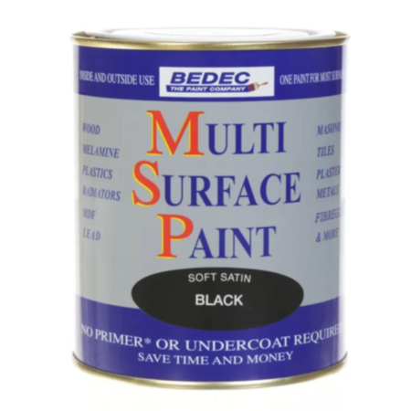 Bedec Multi Surface Paint Soft Satin Black 250ml